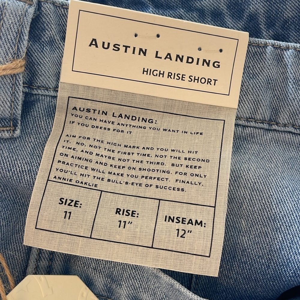 Austin Landing High Rise Denim Shorts Bermuda Length Size 11 - Picture 8 of 16